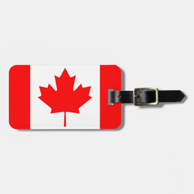 Étiquette À Bagage Balise de bagages du drapeau canadien (Devant horizontal)