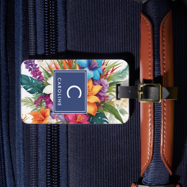 Étiquette À Bagage Balise de bagages fille moderne Tropical Fall élég (Insitu Rectoal 4)