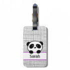 Balise de bagages Panda violet mou