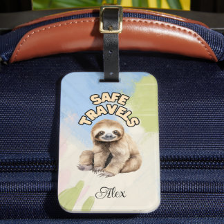ÉTIQUETTE À BAGAGE BALISE DE BAGAGES PERSONNALISÉE (SLOTH)