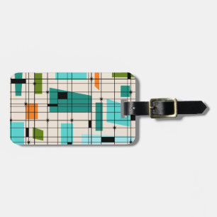 Étiquette À Bagage Balise de bagages Retro Grid et Starbursts personn
