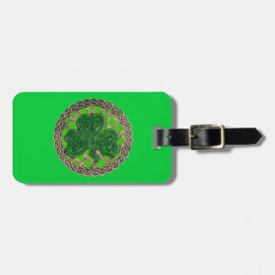 Étiquette À Bagage Balise de bagages Shamrock Celtic Knots Vert Perso