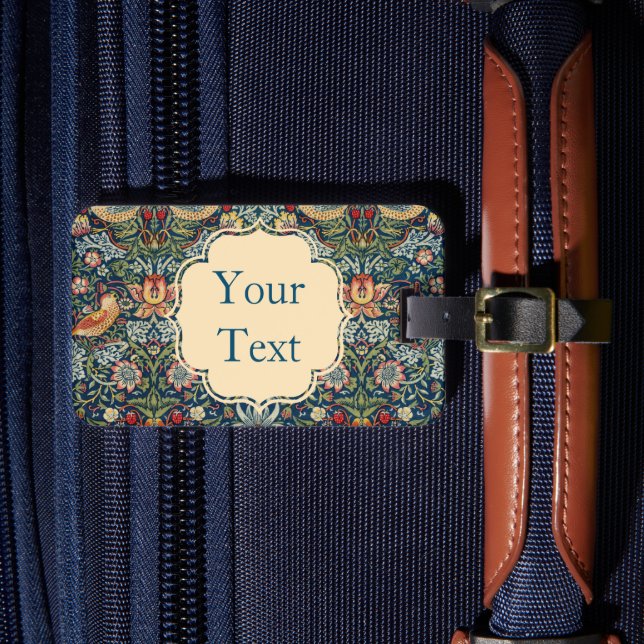 Étiquette À Bagage Balise de bagages William Morris Strawberry Thief  (Insitu Rectoal 4)