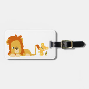 Étiquette À Bagage Balise de lion caricature mignonne papa et linge d
