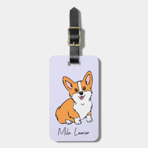 Étiquette À Bagage Balise de nom de bagage personnalisé Corgi adorabl