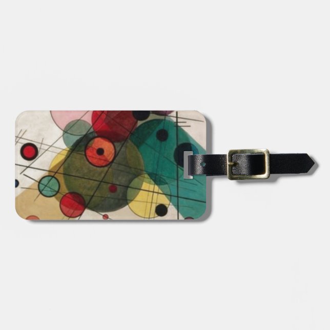 Étiquette À Bagage Balise de sac de voyage Kandinsky Abstraits Circle (Devant horizontal)