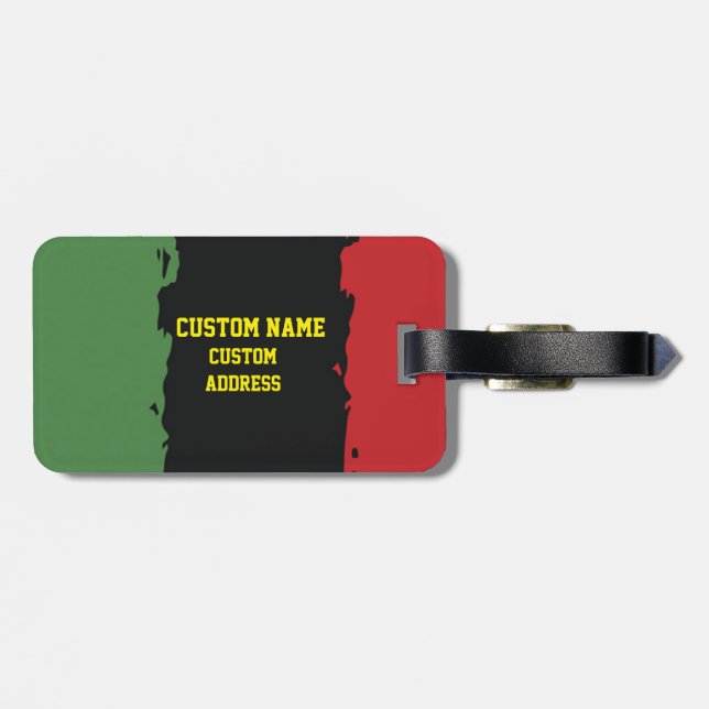 Étiquette À Bagage Balise d'identification des couleurs de l'Afrique, (Dos horizontal)