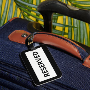 Étiquette À Bagage Balise d'identification noire blanche réservée