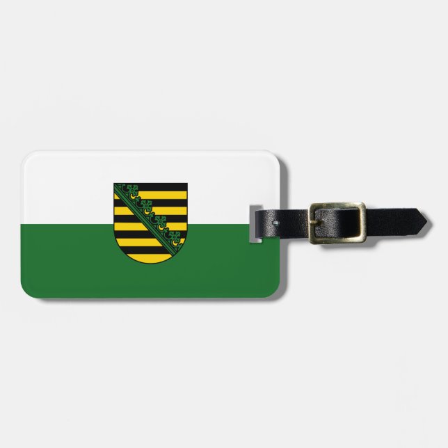 Étiquette À Bagage Balise Drapeau de bagages de Saxe (Devant horizontal)