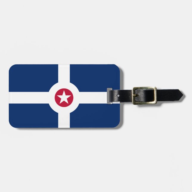 Étiquette À Bagage Balise Drapeau d'Indianapolis, Indiana (Devant horizontal)