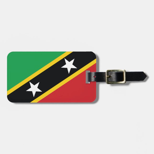 Étiquette À Bagage Balise Drapeau national de Saint-Kitts-et-Nevis (Devant horizontal)