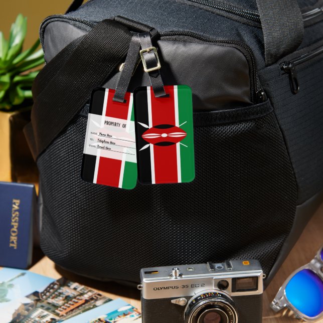 Étiquette À Bagage Balise Drapeau Personnalisé De Bagage Du Kenya (Recto & Verso)