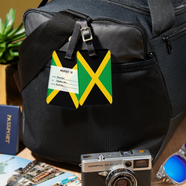 Étiquette À Bagage Balise Drapeau Personnalisé De Bagage Jamaïque (Recto & Verso)