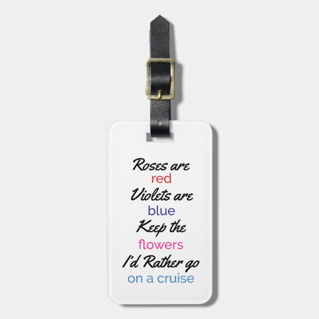 Étiquette À Bagage Balise Drôle de bagages de croisière pour femmes (Devant Vertical)