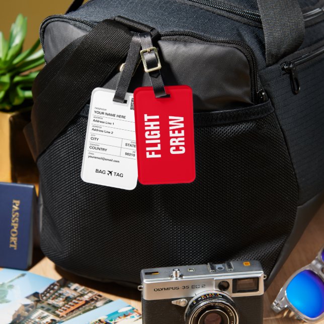 Étiquette À Bagage BALISE - Équipage de vol (Recto & Verso)