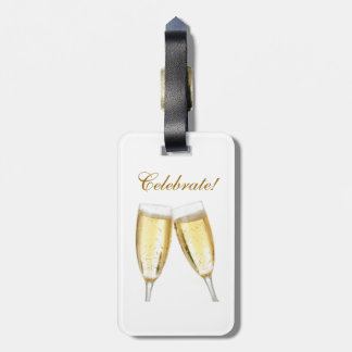 Étiquette À Bagage Balise Fêter avec Champagne Luggage