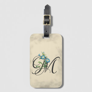 Étiquette À Bagage Balise initiale M, Vintage Morning Glory Bagage