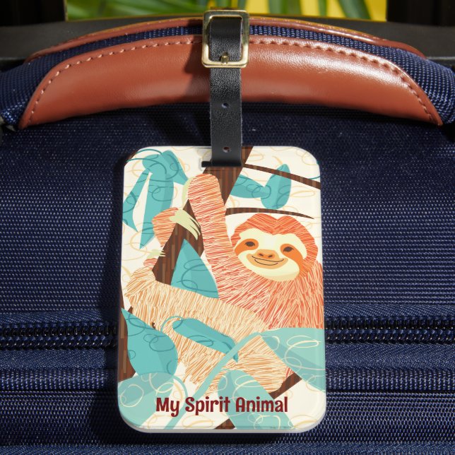 Étiquette À Bagage Balise Mon Esprit Animal Sloth Bagage (Insitu Rectoal 2)
