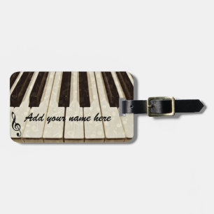 Étiquette À Bagage Balise Notes musicales et touches_Bagage