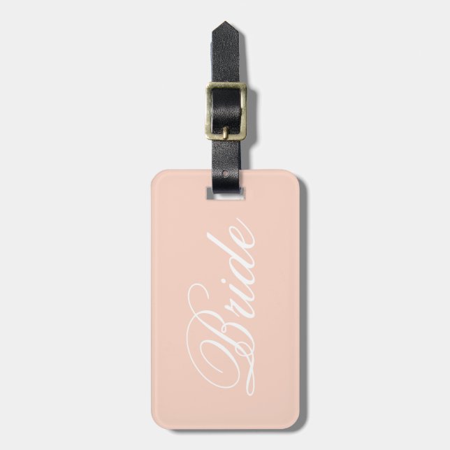 Étiquette À Bagage Balise Pastel Pink Bride Travel Luggage (Devant Vertical)