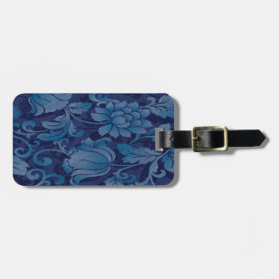 Étiquette À Bagage Balise personnalisée Graceful Blue Floral