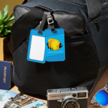 Balise Poisson jaune enfant sur bagages Motif bleu