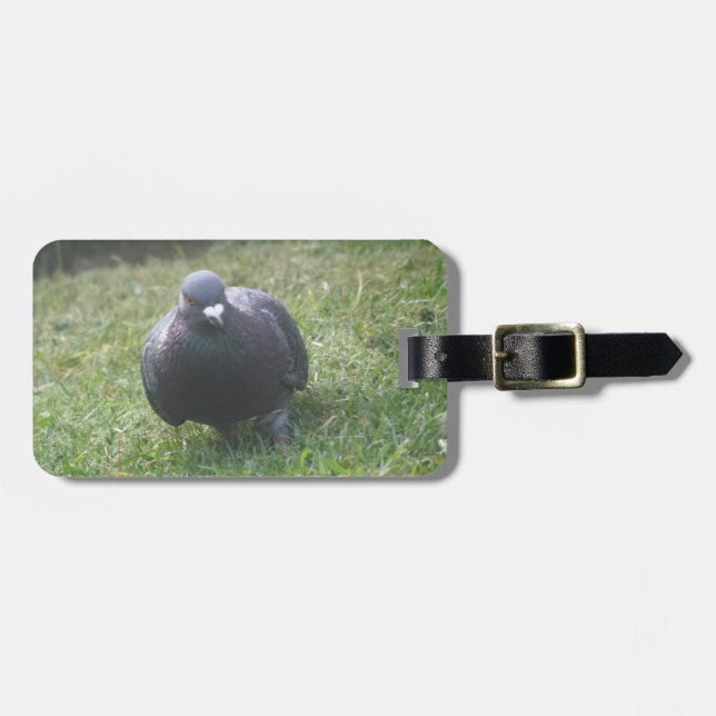 Étiquette À Bagage Balise Poser Pigeon bagages personnalisés (Devant horizontal)