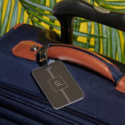 Balise simple élégant Brown monogramme noir