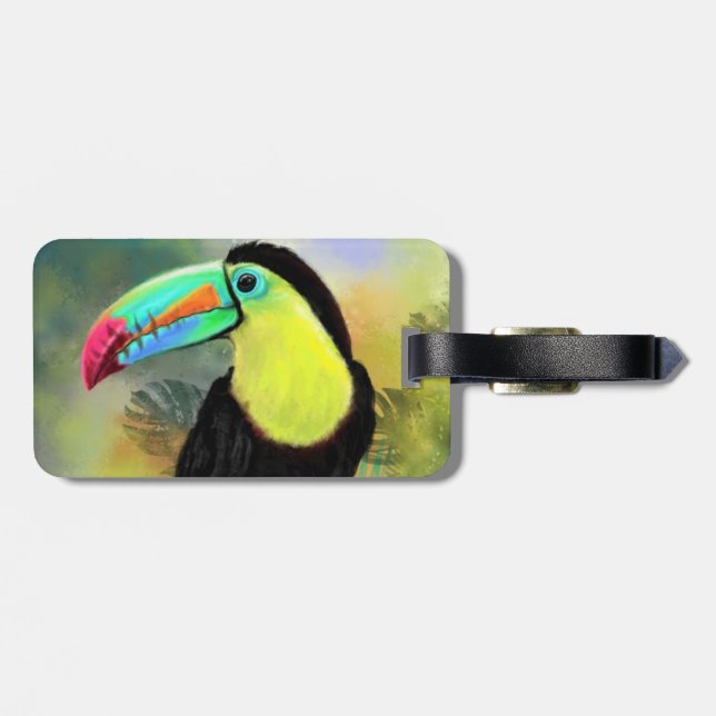 Étiquette À Bagage Balise Toco Toucan Bird Luggage (Dos horizontal)