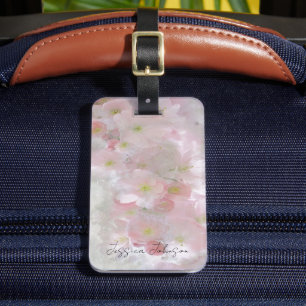 Étiquette À Bagage Balise Tous les rêves en bagages rose