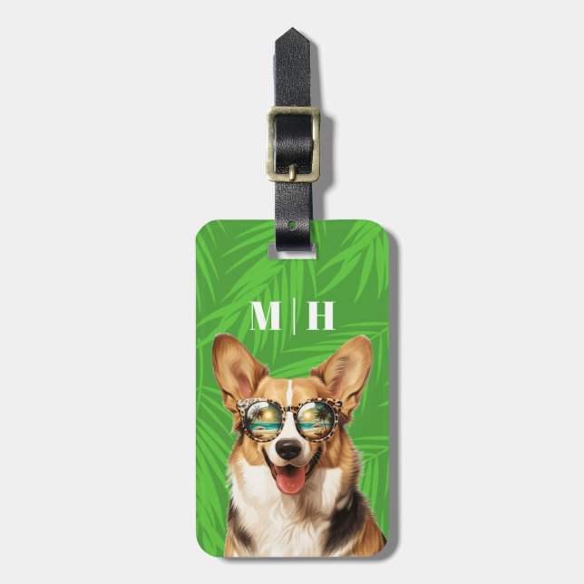 Étiquette À Bagage Balises de bagage Corgi (Devant Vertical)