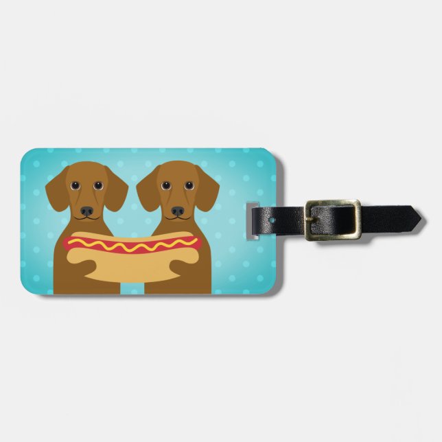 Étiquette À Bagage Balises de bagage Dachshund (Devant horizontal)