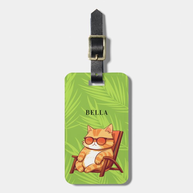 Étiquette À Bagage Balises de bagage de chat (Devant Vertical)