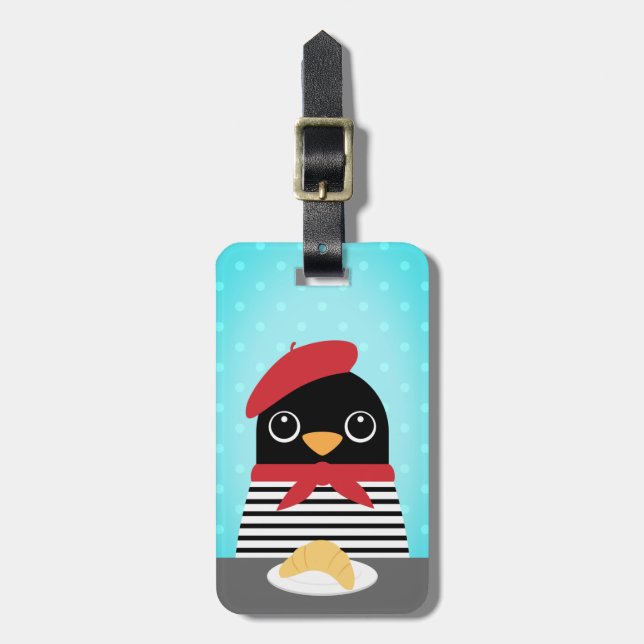Étiquette À Bagage Balises de bagage de pingouin (Devant Vertical)
