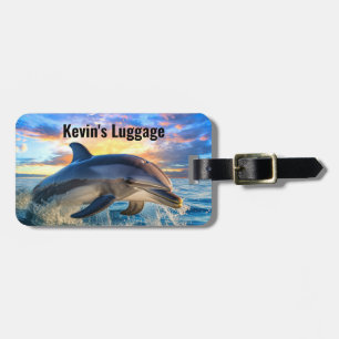 Étiquette À Bagage Balises de bagage Dolphin Monogramme de plage