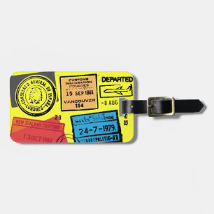 Étiquette À Bagage Balises de bagages des timbres de passeport