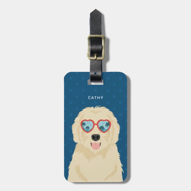 Étiquette À Bagage Balises de bagages Goldendoodle (Devant Vertical)