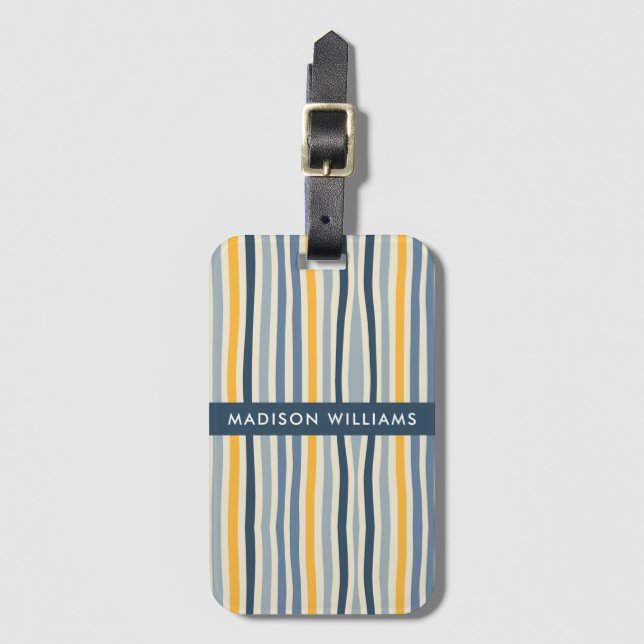 Étiquette À Bagage Balises des bagages de lignes colorées (Devant Vertical)