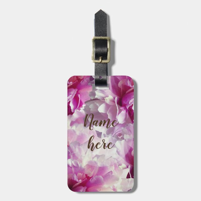 Étiquette À Bagage Balises Luggae Personnalisées feuilles de Fleurs R (Devant Vertical)