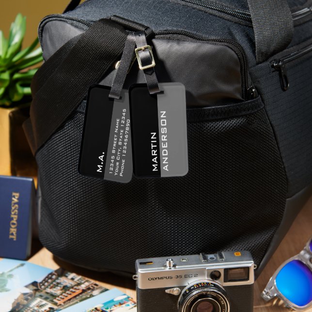Étiquette À Bagage Balises personnalisées pour bagages de voyage en n (Recto & Verso)