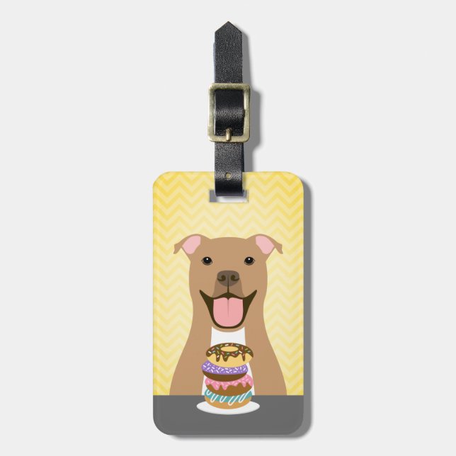Étiquette À Bagage Balises Pit Bull (Devant Vertical)