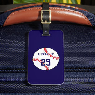 Étiquette À Bagage Balle de baseball Nom et numéro
