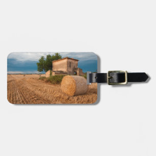 Étiquette À Bagage Balle de foin dans un champ de Provence