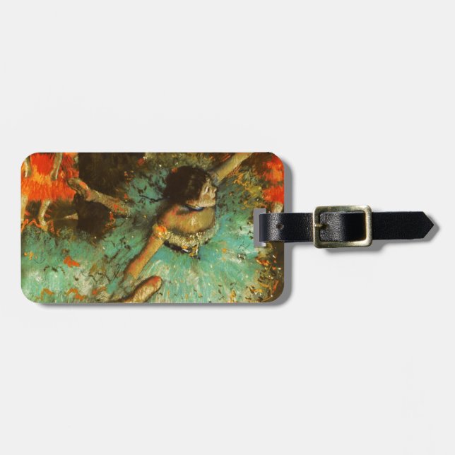 Étiquette À Bagage Ballerina Dance Green Dancer Edger Degas Peinture (Devant horizontal)