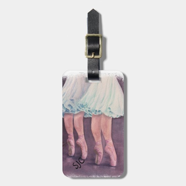 ÉTIQUETTE À BAGAGE BALLERINAS EN BLEUS PERSONNALISÉ BALLERINAS (Devant Vertical)