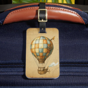 Étiquette À Bagage Ballon à air chaud Steampunk inspiré de l'ancien