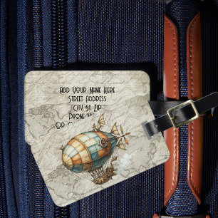 Étiquette À Bagage Ballon à air chaud Steampunk inspiré de l'ancien #