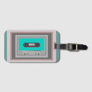 ÉTIQUETTE À BAGAGE BANDE DE CASSETTE AUDIO STYLISÉE