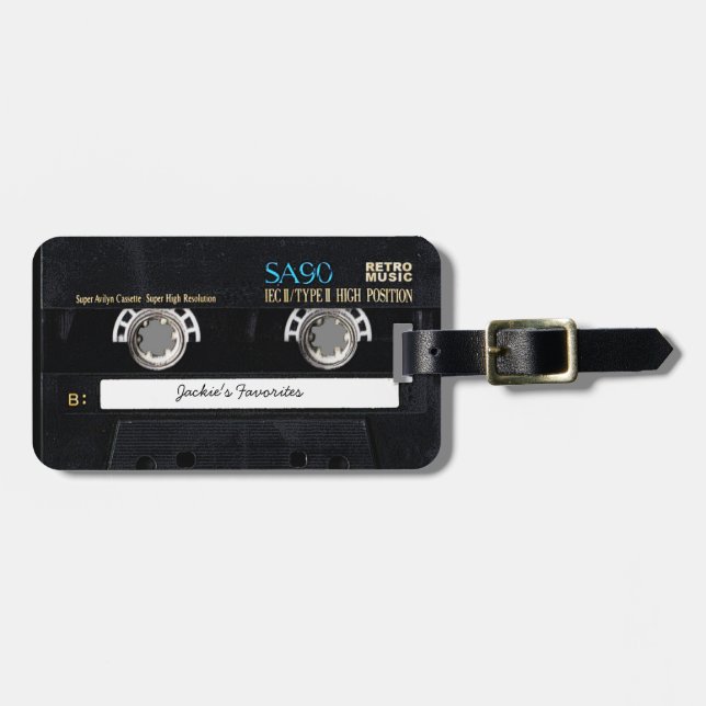 Étiquette À Bagage Bande de cassette personnalisable (Devant horizontal)