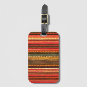 Étiquette À Bagage Bande de textile à rayures rouge orange et vert